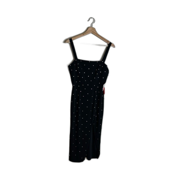 Mac Duggal SLEEVELESS RHINESTONE ENCRUSTED SQUARE NECK MIDI DRESS size 4 - Picture 3 of 10